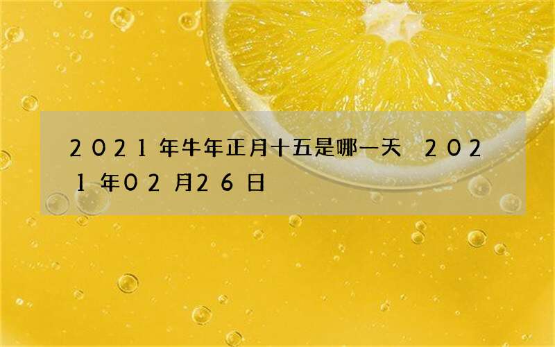 2021年牛年正月十五是哪一天 2021年02月26日